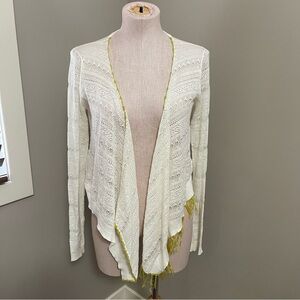 ARATTA SILENT JOURNEY Open Front Cardigan with Floral Back Detail
